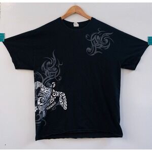Vintage Anvil Hawaii Sea Turtle Black T-Shirt Size L